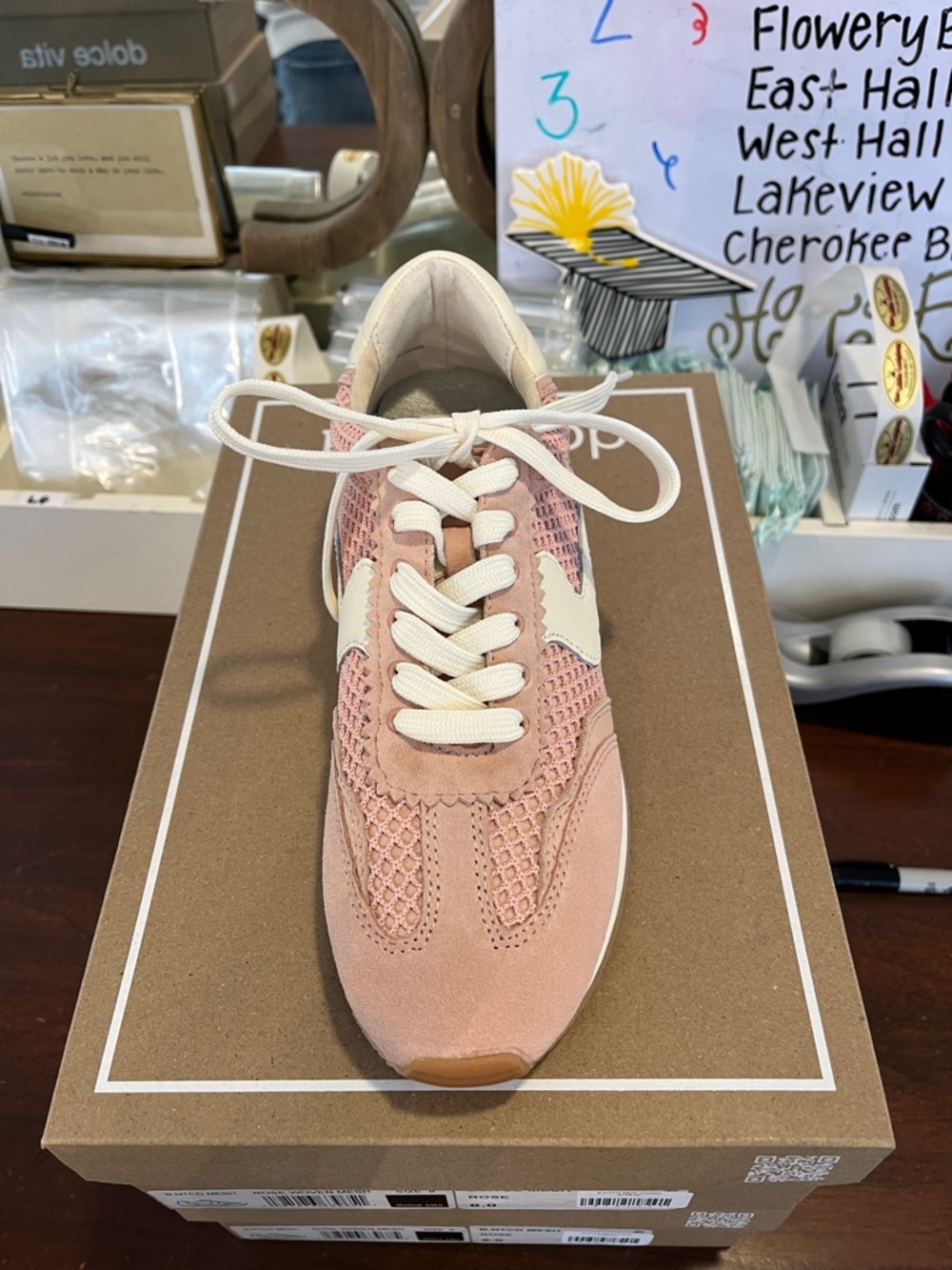 Dolce Vita Blush Pink Mesh & Suede Lace-Up Sneaker